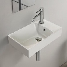 Small Bathroom Sink, Wall Mounted or Drop In, Ceramic